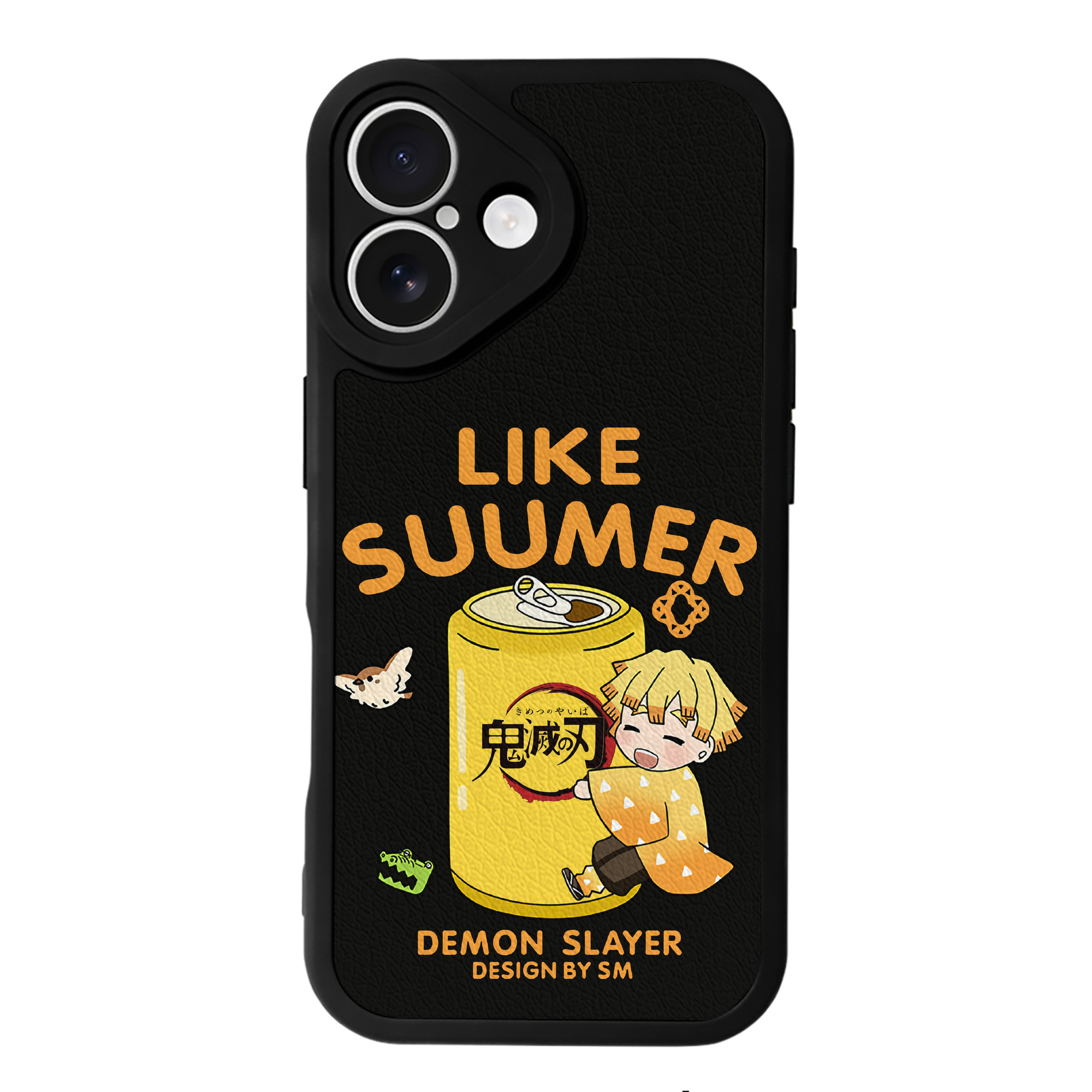 （画像用） 鬼滅の刃（きめつのやいば）我妻 善逸／あがつま ぜんいつ Agatsuma Zenitsu 【iPhone 16シリーズ対応】シリコンスマホケース（レザー調） 材質：シリコン